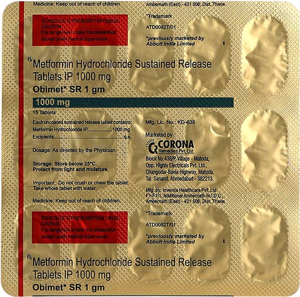 Obimet Sr 1gm Strip Of 15 Tablets