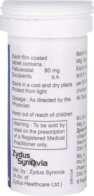 Zurig 80mg Bottle Of 30 Tablets