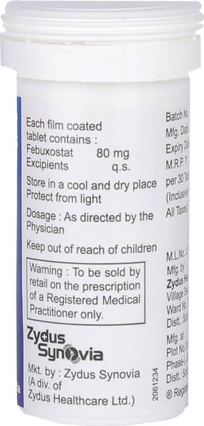 Zurig 80mg Bottle Of 30 Tablets