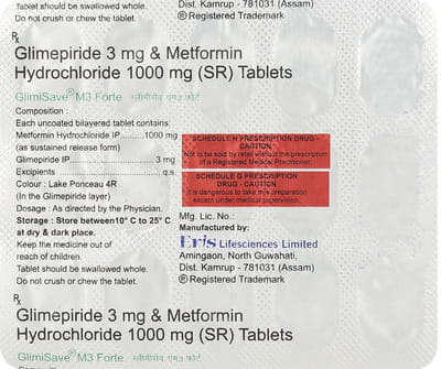 Glimisave M3 Forte Strip Of 15 Tablets