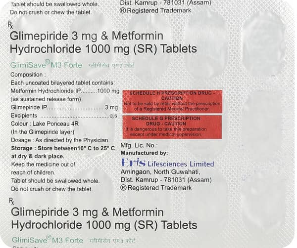 Glimisave M3 Forte Strip Of 15 Tablets