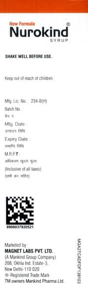 New Formula Nurokind Orange Flavour Bottle Of 210ml Syrup