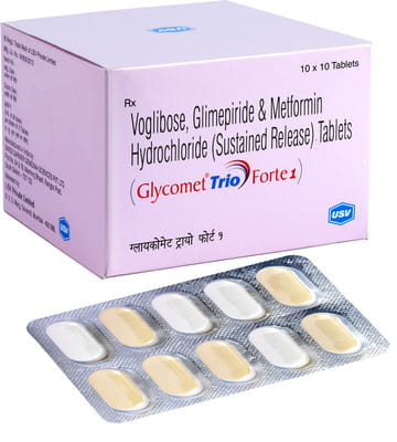 Glycomet Trio Forte 1mg Strip Of 10 Tablets