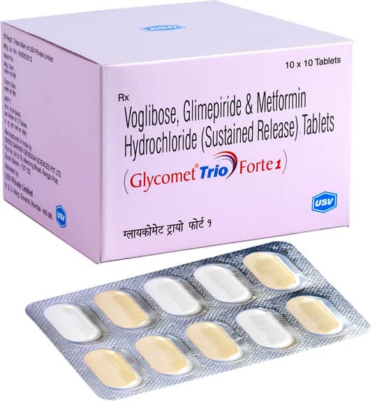 Glycomet Trio Forte 1mg Strip Of 10 Tablets