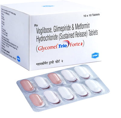Glycomet Trio Forte 2mg Strip Of 10 Tablets