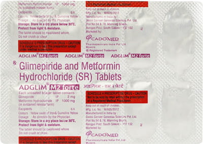 Adglim M2 Forte Strip Of 10 Tablets