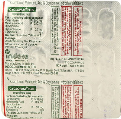 Cyclopam Plus Strip Of 15 Tablets