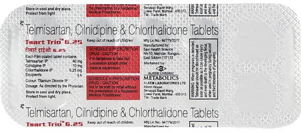 Tsart Trio 6.25mg Strip Of 10 Tablets