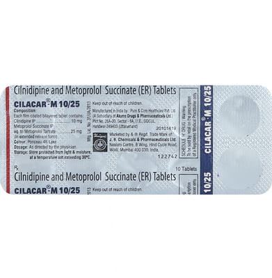 Cilacar M 10/25mg Strip Of 10 Tablets