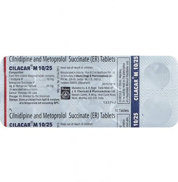 Cilacar M 10/25mg Strip Of 10 Tablets