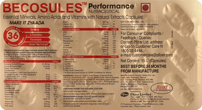 Becosules Performance Strip Of 15 Softgel Capsules