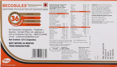 Becosules Performance Strip Of 15 Softgel Capsules