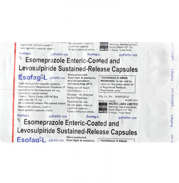 Esofag L Strip Of 10 Capsules
