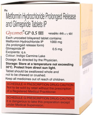 Glycomet Gp 0.5mg Forte Strip Of 10 Tablets