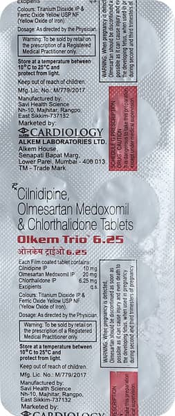 Olkem Trio 6.25mg Strip Of 10 Tablets