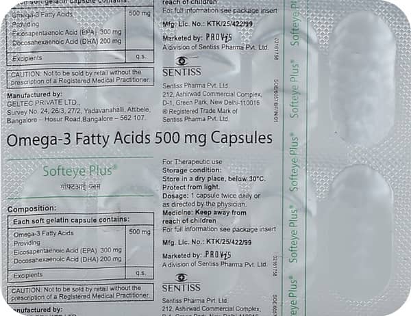 Softeye Plus 500mg Strip Of 10 Capsules