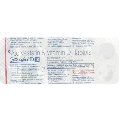 Storvas D 10mg Strip Of 10 Tablets