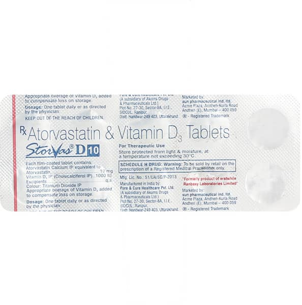 Storvas D 10mg Strip Of 10 Tablets
