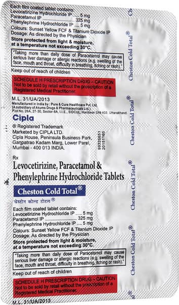 Cheston Cold Total Strip Of 10 Tablets