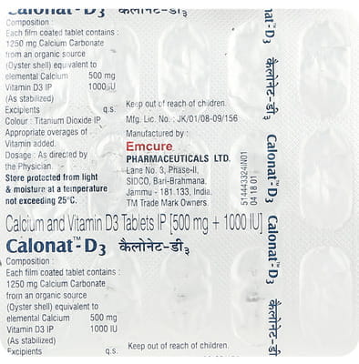 Calonat D3 Strip Of 15 Tablets