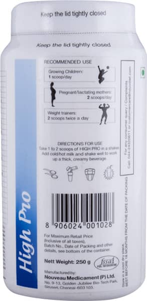 High Pro French Vanilla Flavour Bottle Of 250gm Oral Powder