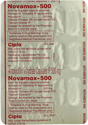 Novamox 500mg Strip Of 15 Capsules