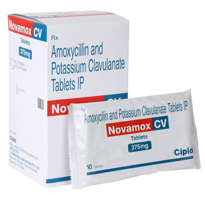 Novamox Cv 375mg Strip Of 10 Tablets