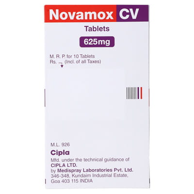 Novamox Cv 625mg Strip Of 10 Tablets
