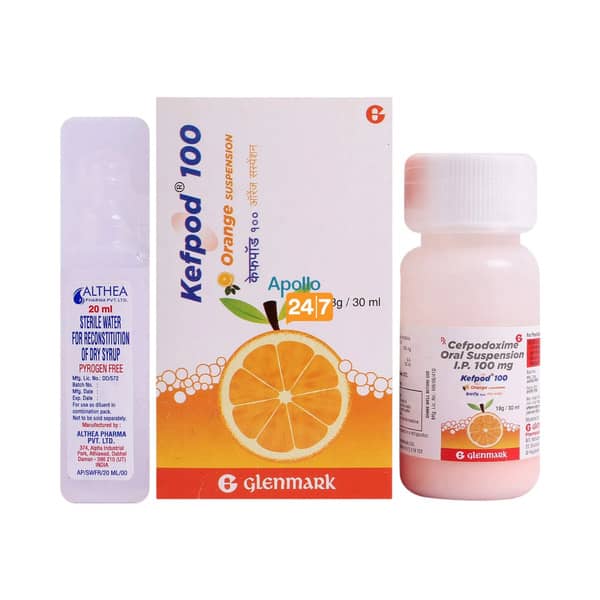 Kefpod 100mg Orange Flavour Bottle Of 30ml Dry Suspension