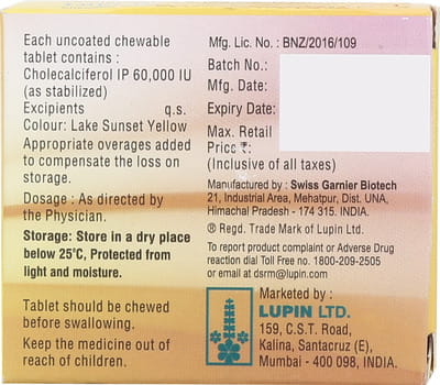 Lupi D3 60k Sugar Free Strip Of 4 Chewable Tablets