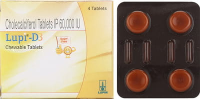 Lupi D3 60k Sugar Free Strip Of 4 Chewable Tablets