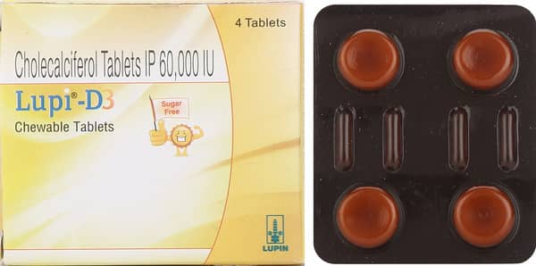 Lupi D3 60k Sugar Free Strip Of 4 Chewable Tablets