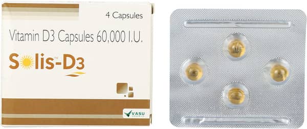 Solis D3 60000 Iu Strip Of 4 Softgel Capsules