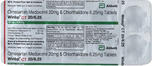 Winbp Ct 20/6.25mg Strip Of 10 Tablets