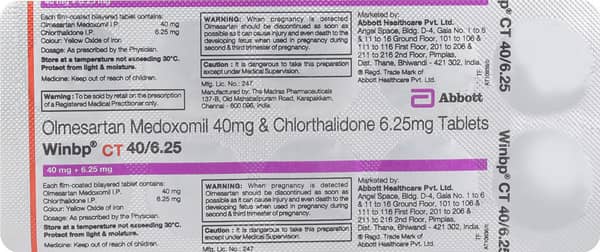 Winbp Ct 40/6.25mg Strip Of 10 Tablets