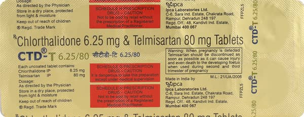 Ctd T 6.25/80Mg Strip Of 10 Tablets