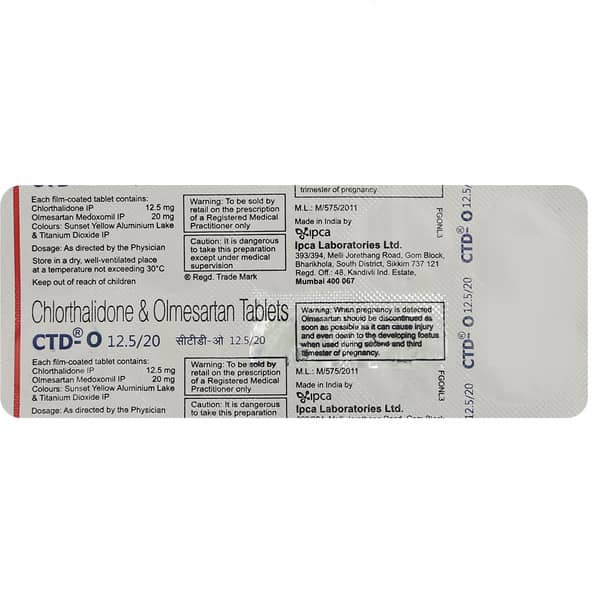Ctd O 12.5/20mg Strip Of 10 Tablets