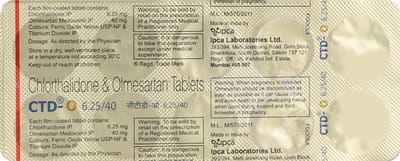 Ctd O 6.25/40mg Strip Of 10 Tablets