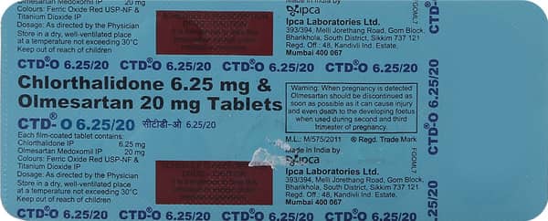 Ctd O 6.25/20mg Strip Of 10 Tablets