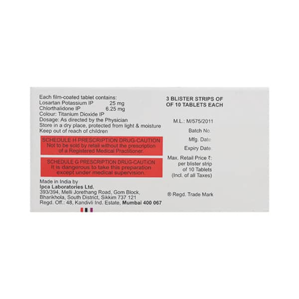 Losanorm Ch 25/6.25Mg Strip Of 10 Tablets
