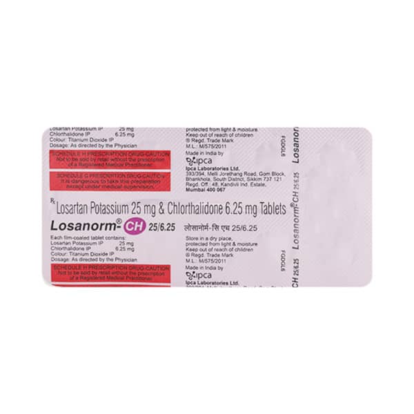 Losanorm Ch 25/6.25Mg Strip Of 10 Tablets