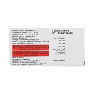 Losanorm Ch 50/6.25mg Strip Of 10 Tablets