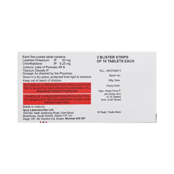 Losanorm Ch 50/6.25mg Strip Of 10 Tablets