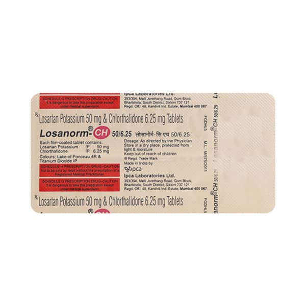 Losanorm Ch 50/6.25mg Strip Of 10 Tablets