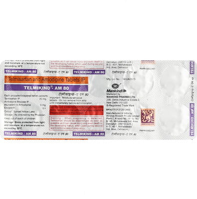 Telmikind Am 80mg Strip Of 10 Tablets