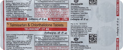 Telmikind Ct 40/12.5mg Strip Of 10 Tablets