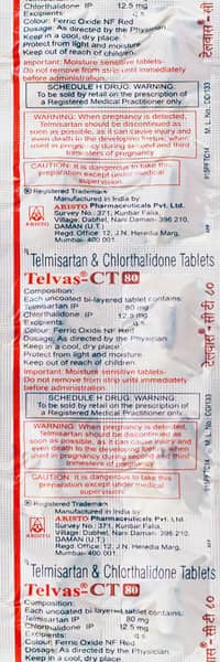 Telvas Ct 80mg Strip Of 10 Tablets