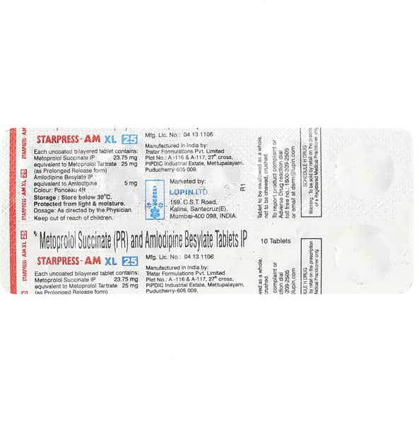 Starpress Am Xl 25mg Strip Of 10 Tablets