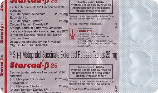 स्टार्कैड बेटा 25एमजी की स्ट्रिप 10 टैबलेट्स