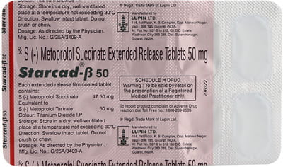 Starcad Beta 50mg Strip Of 10 Tablets